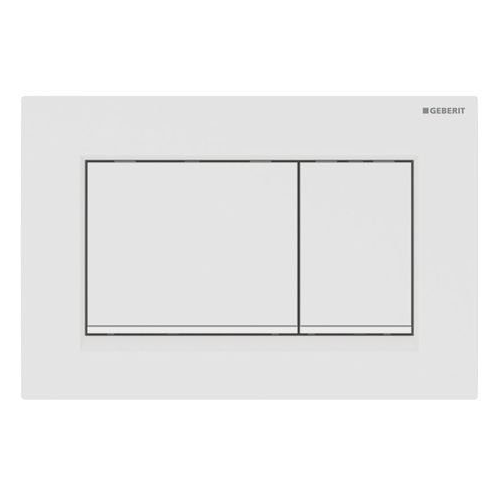 Geberit Sigma30 Flush Plate - Matt White Finish, White Trim