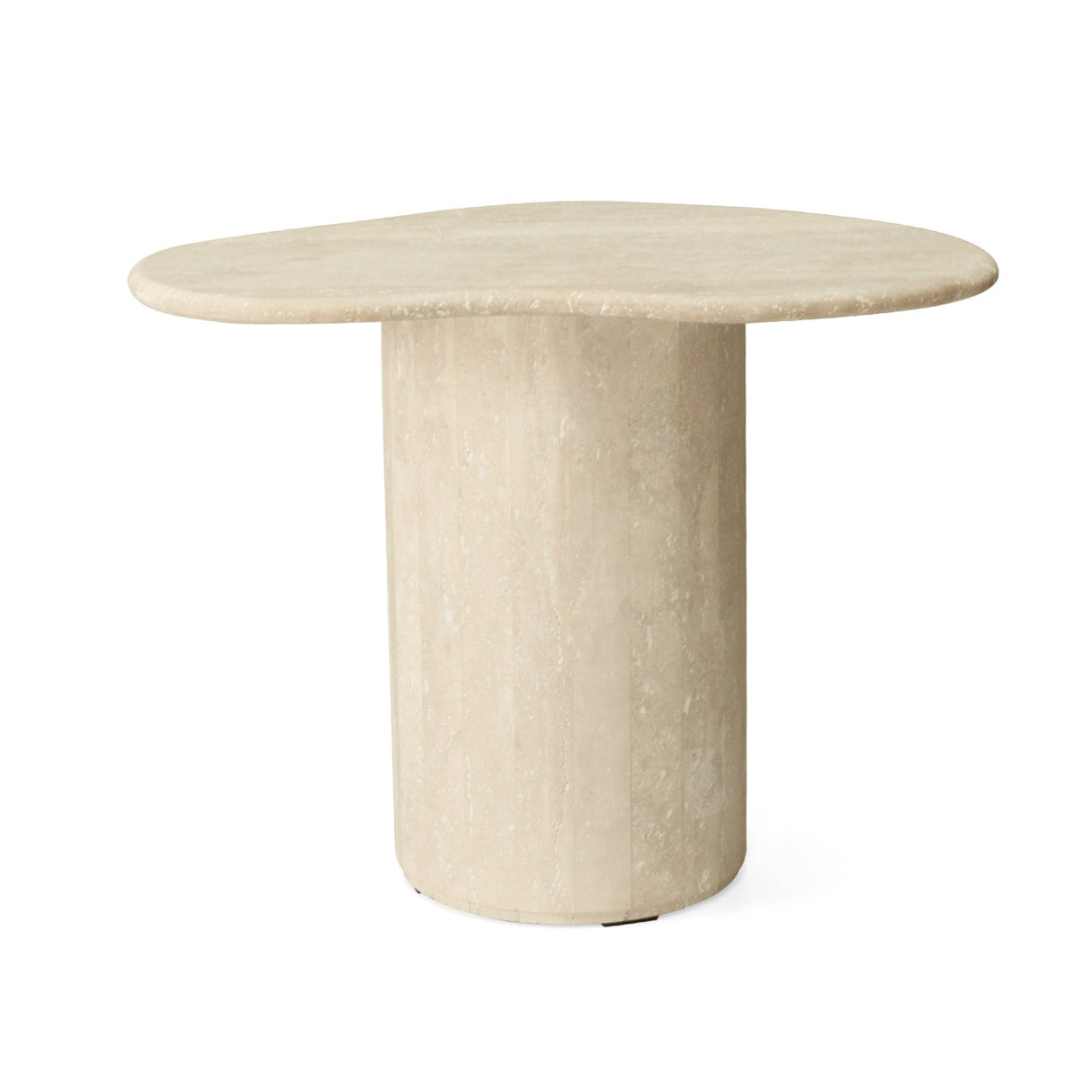 Geo Travertine Organic Side Table – 0.58m