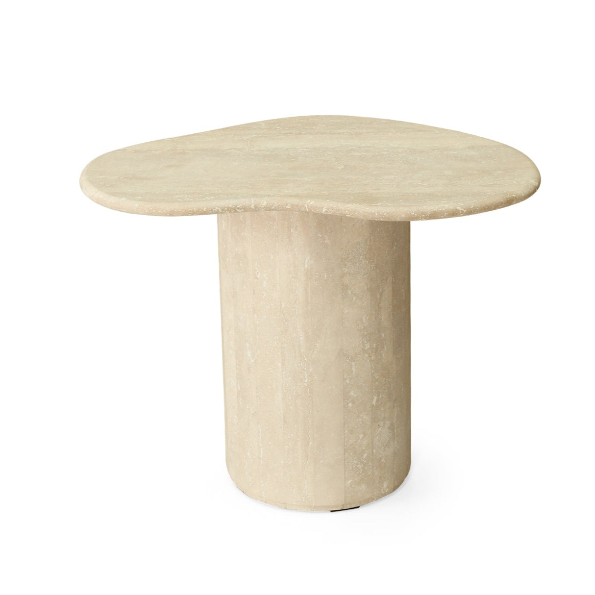 Geo Travertine Organic Side Table – 0.58m