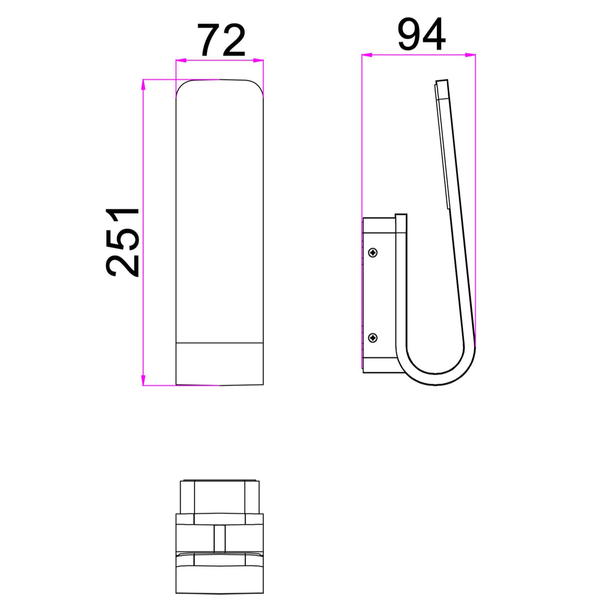 HAK: LED Tri-CCT Exterior Hook Wall Lights IP65