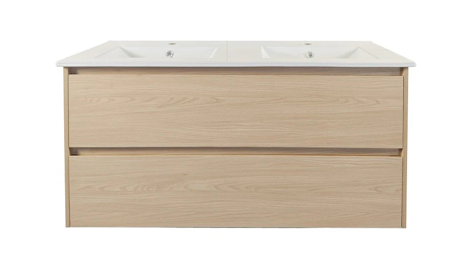 HERA MDF Wall Hung Vanity Cabinet Tas Oak (All Sizes)