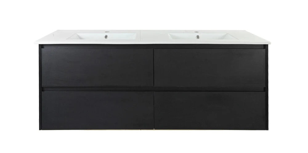 HERA MDF Wall Hung Vanity Cabinet Black Oak (All Sizes)