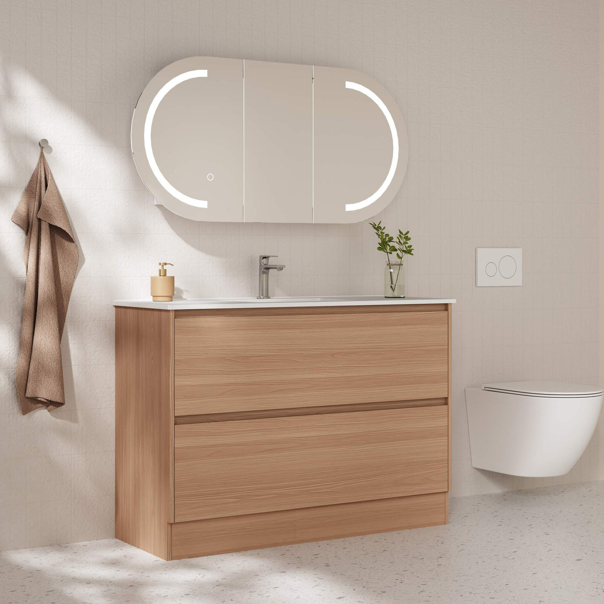 HERA Floor Standing Vanity Cabinet Elegant Oak