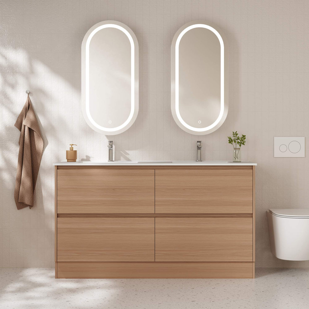 HERA Floor Standing Vanity Cabinet Elegant Oak