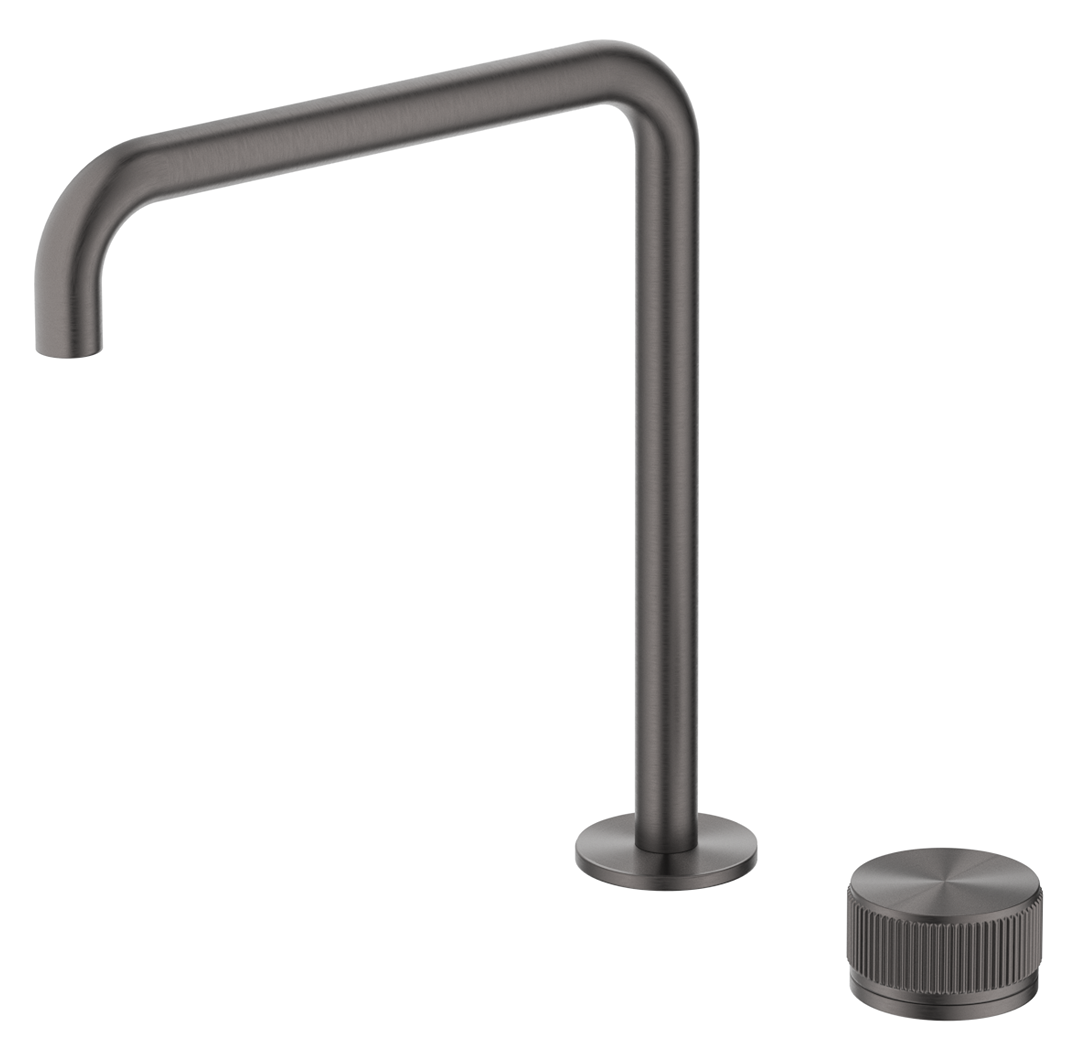Mica fluted soft-square hob sink/basin mixer set