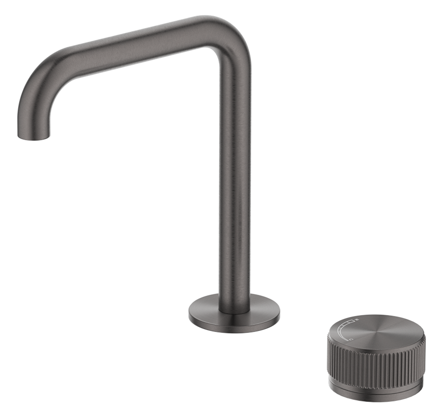 Mica Fluted Soft-Square Hob Basin Mixer Set