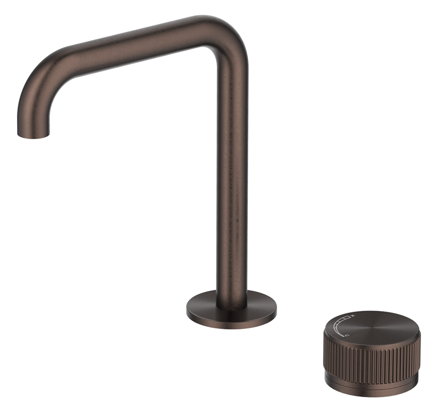 Mica Fluted Soft-Square Hob Basin Mixer Set