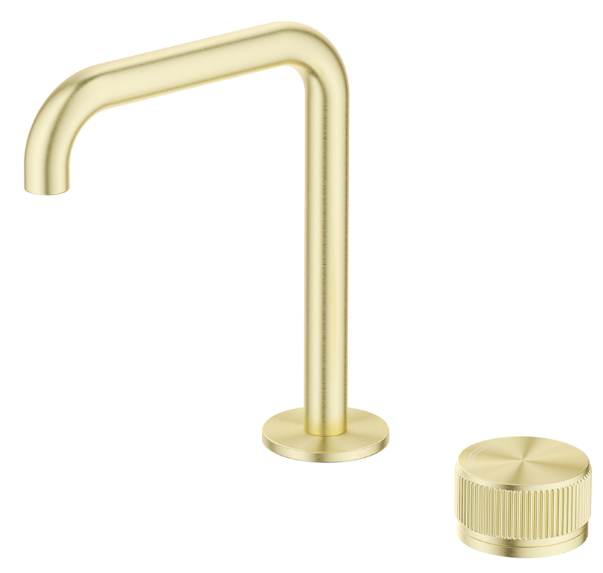 Mica Fluted Soft-Square Hob Basin Mixer Set