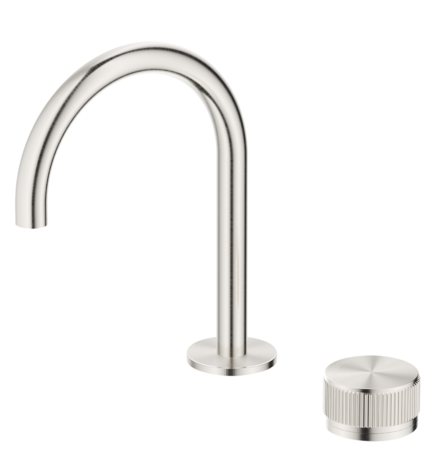 Mica Fluted Gooseneck Hob Basin Mixer Set