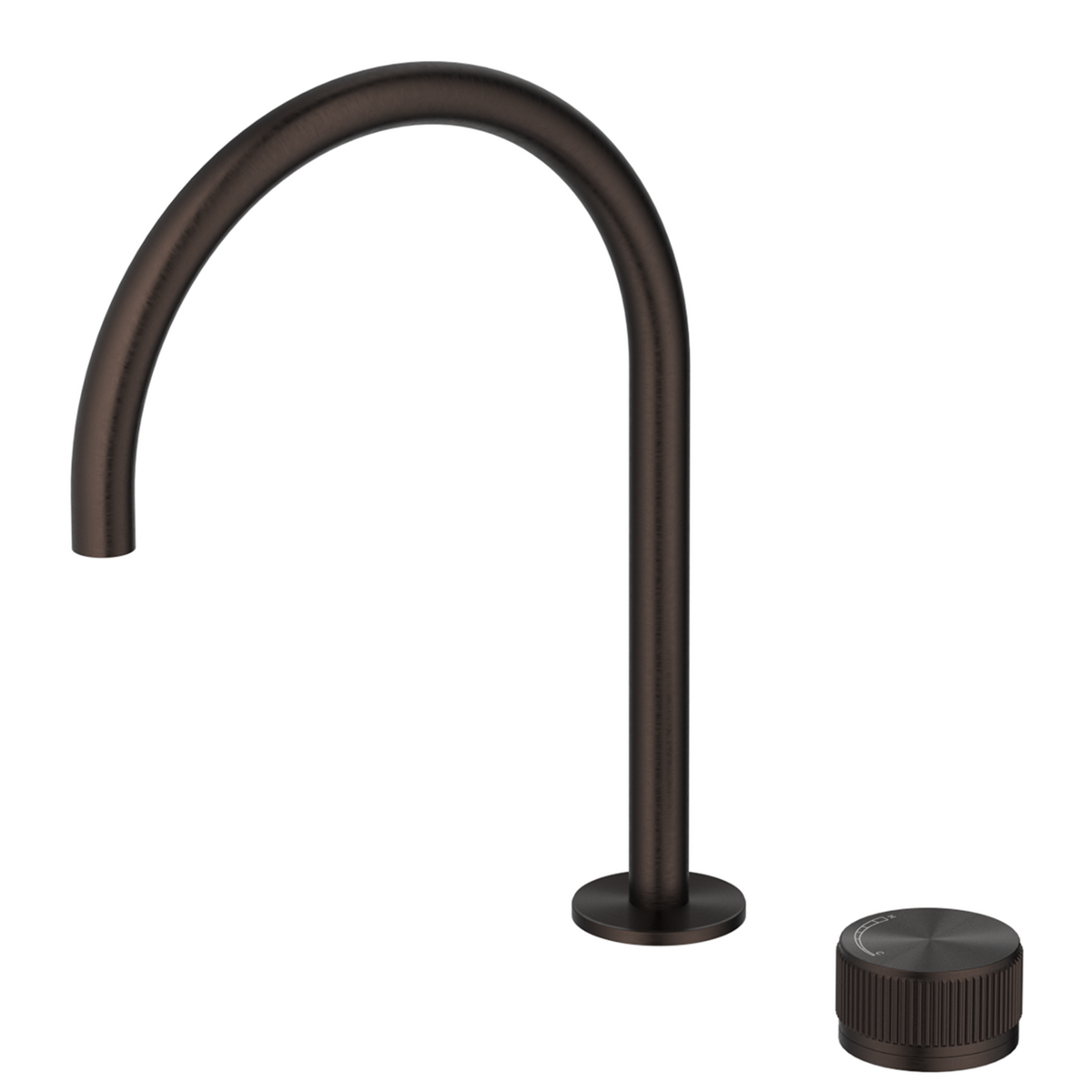 Mica fluted gooseneck hob sink/basin mixer set