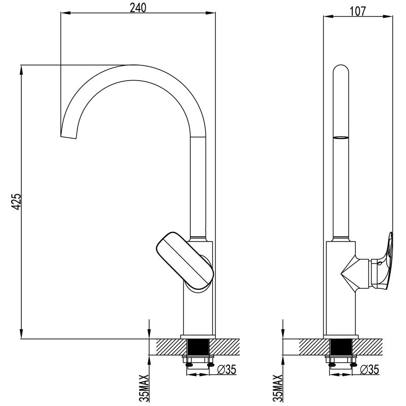 Kara Sink Mixer (Chrome)