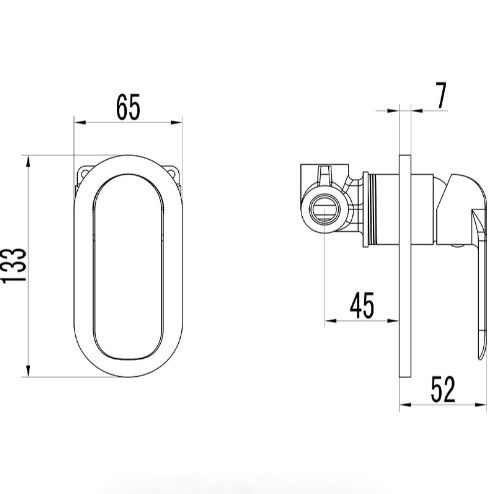 Kara Wall Mixer - Technical Drawing