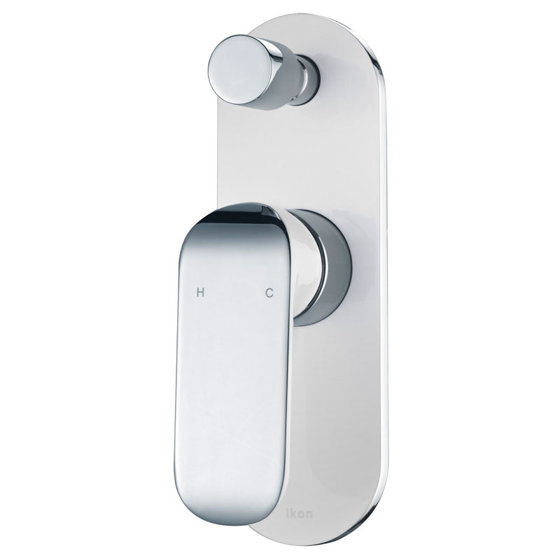 Kara Wall Mixer with Diverter - Chrome & White