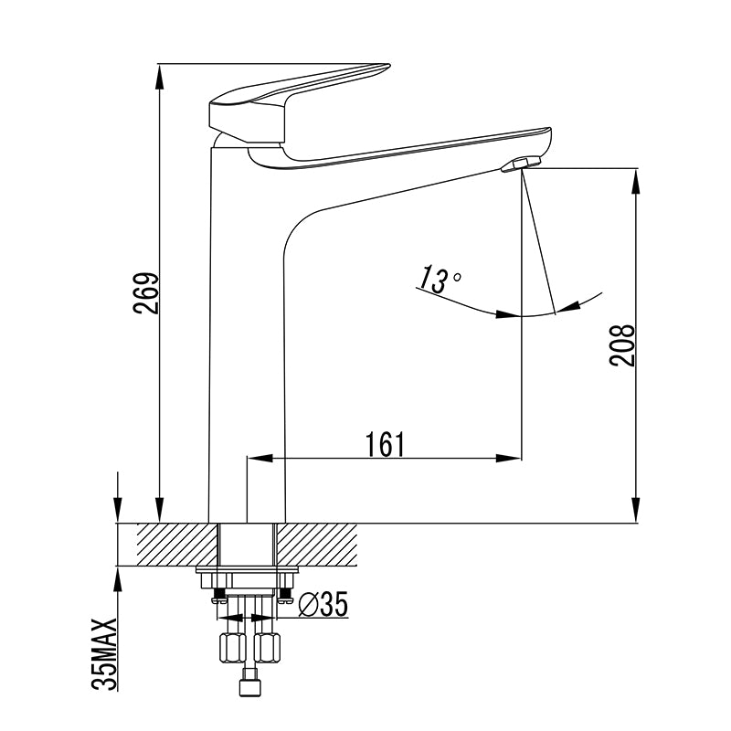 Sulu High Rise Basin Mixer (Chrome)