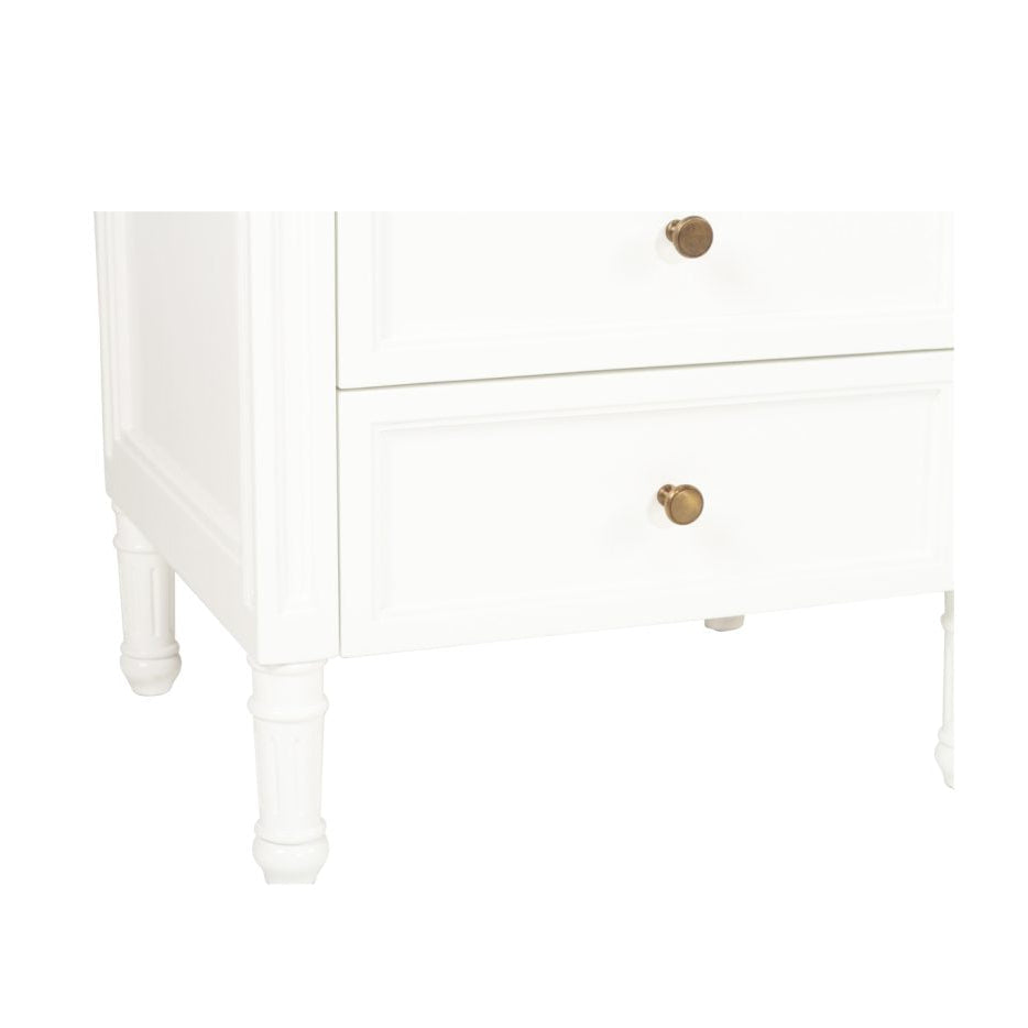 Hampton Cane Bedside Table – 3 Drawer – Whitley - 0.57m