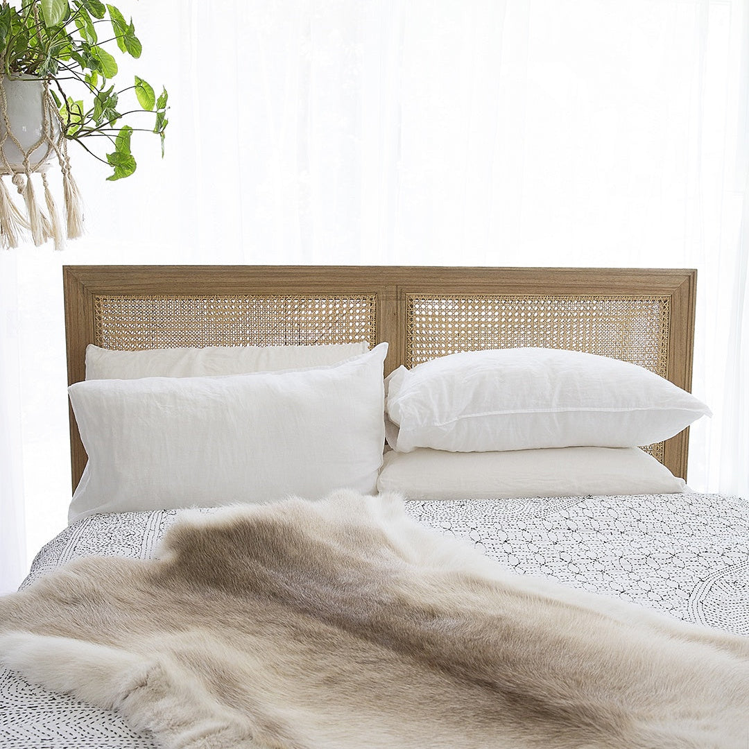 Hampton Cane Cedar Bedhead - Super King - Weathered Oak - 1.22m