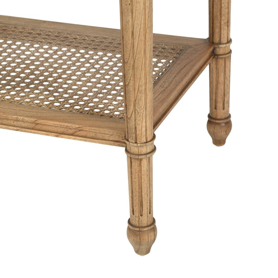 Hampton Cane Cedar Bedside Table – Weathered Oak - 0.57m