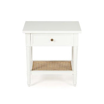 Hampton Cane Mahogany Bedside Table – Weathered Oak - White - 0.57m