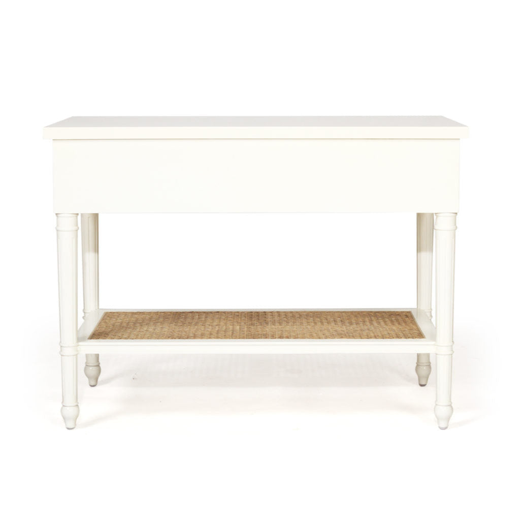 Hampton Cane Nightstand / Mahogany Bedside – White - 0.91m