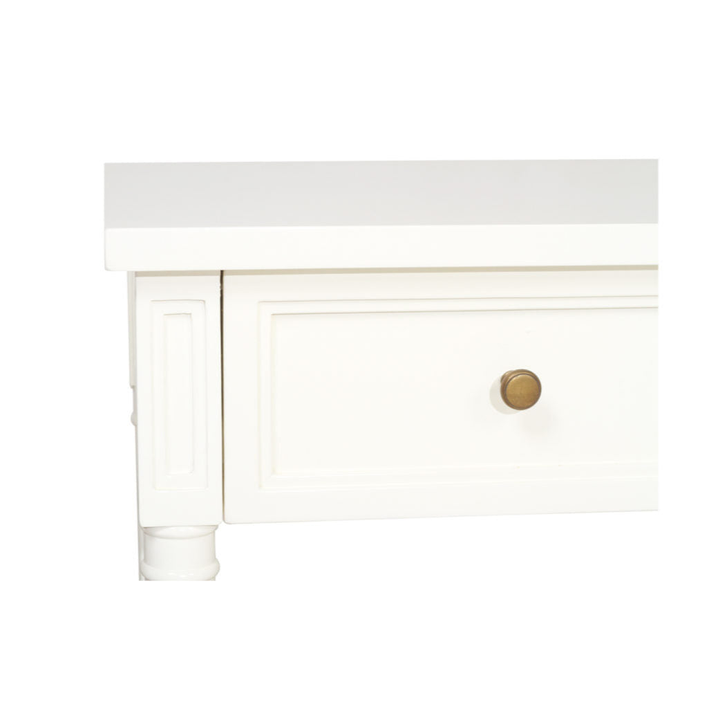 Hampton Cane Nightstand / Mahogany Bedside – White - 0.91m