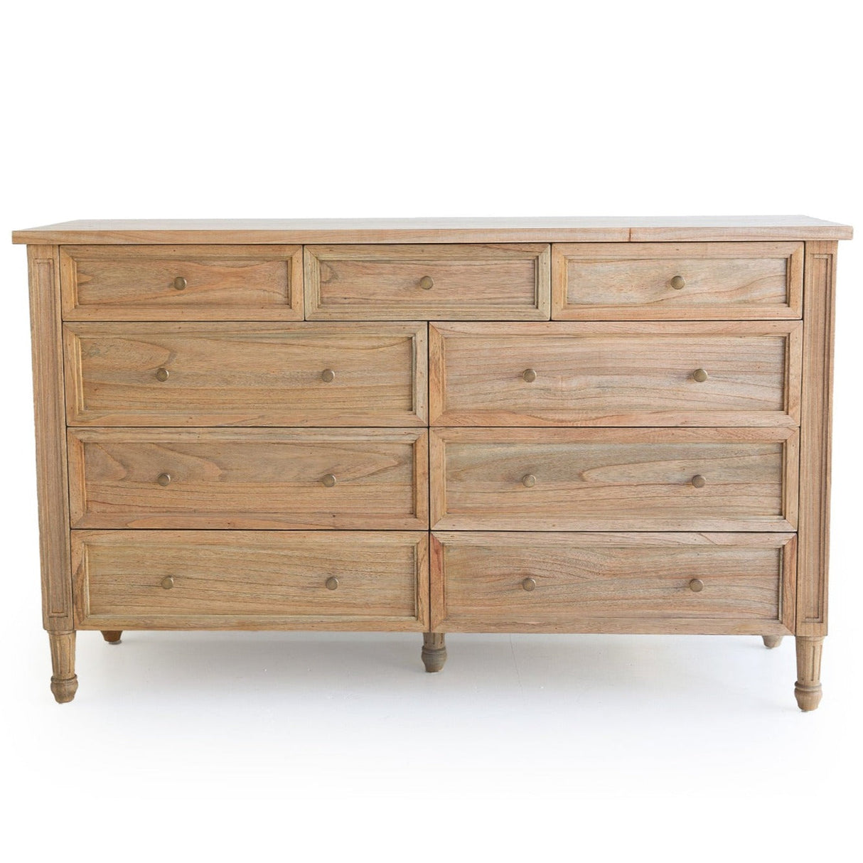 Hampton Dresser - Weathered Oak with Nine Drawers - 1.54m