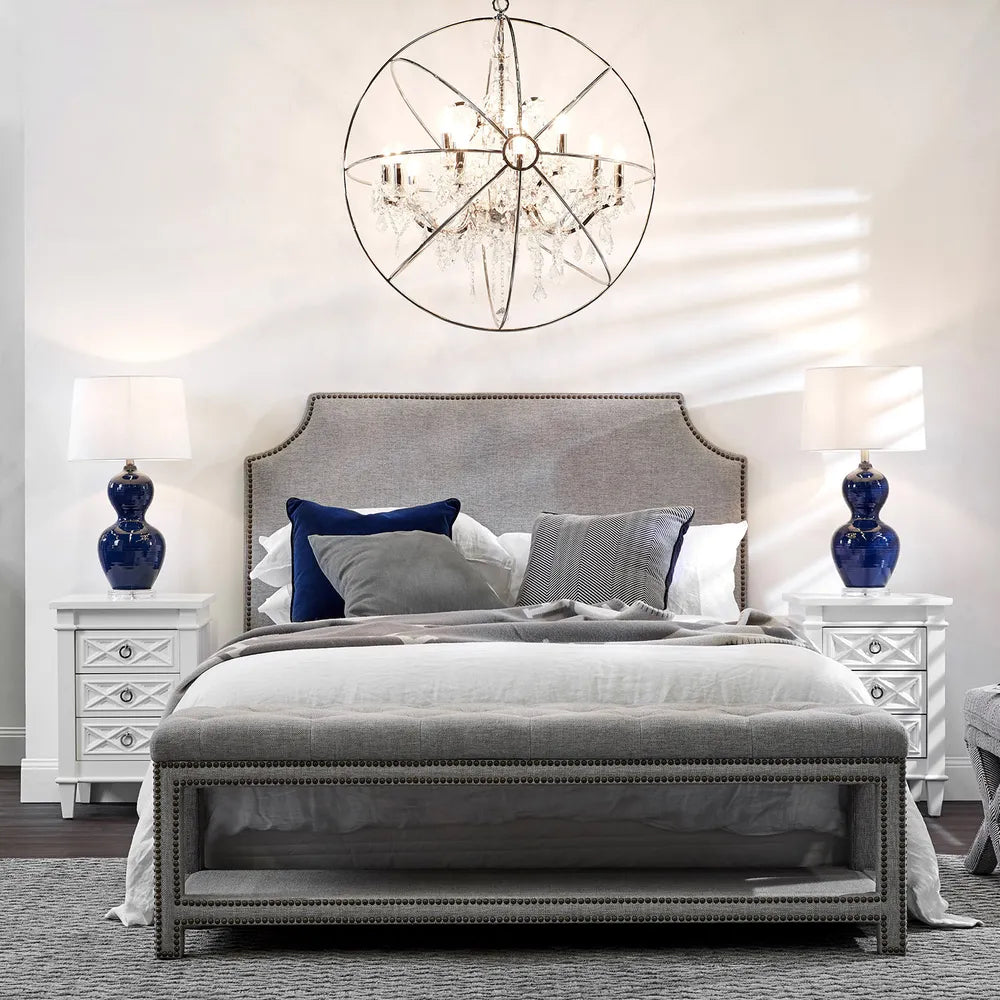 Hamptons style white Bedside Table - Small and White