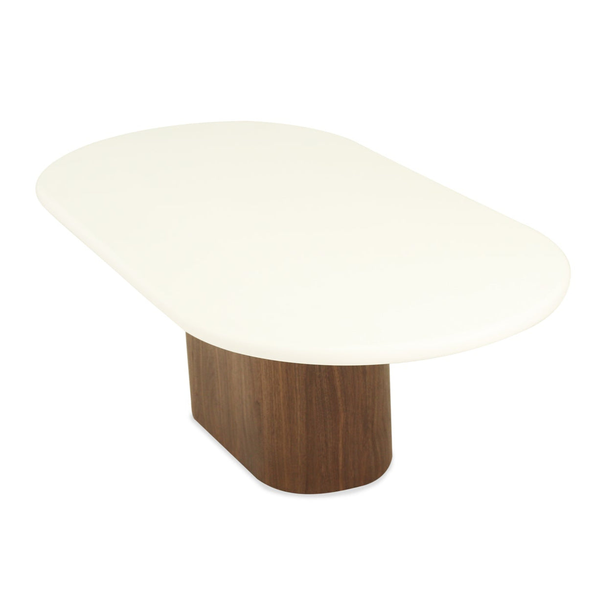 Harlow Oak veneer Oval Coffee Table – 1.5m – Walnut Base