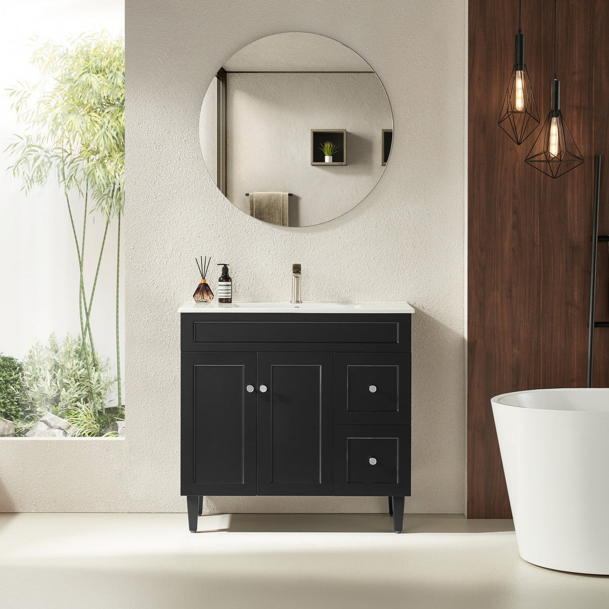 Harrington Freestanding PVC Vanity 900mm (Matte Black)