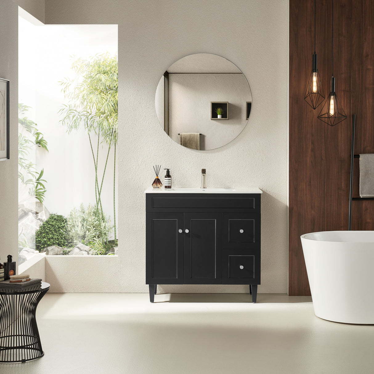 Harrington Freestanding PVC Vanity 900mm (Matte Black)