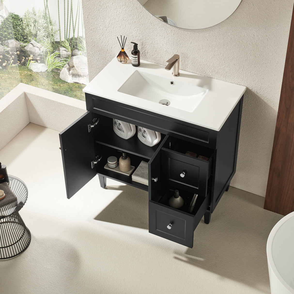 Harrington Freestanding PVC Vanity 900mm (Matte Black)
