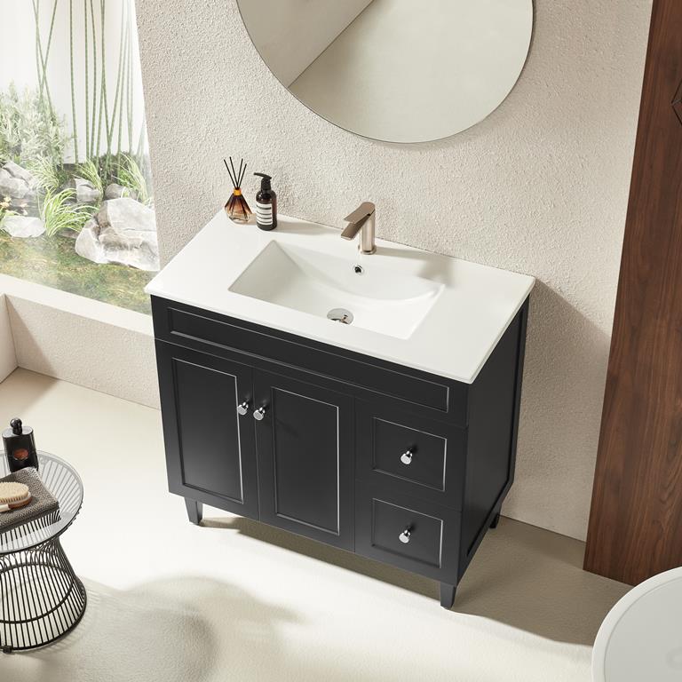 Harrington Freestanding PVC Vanity 900mm (Matte Black)