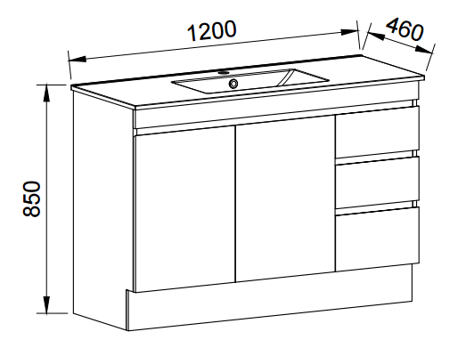 Timberline INDIANA Floor Standing Vanity (All Sizes)