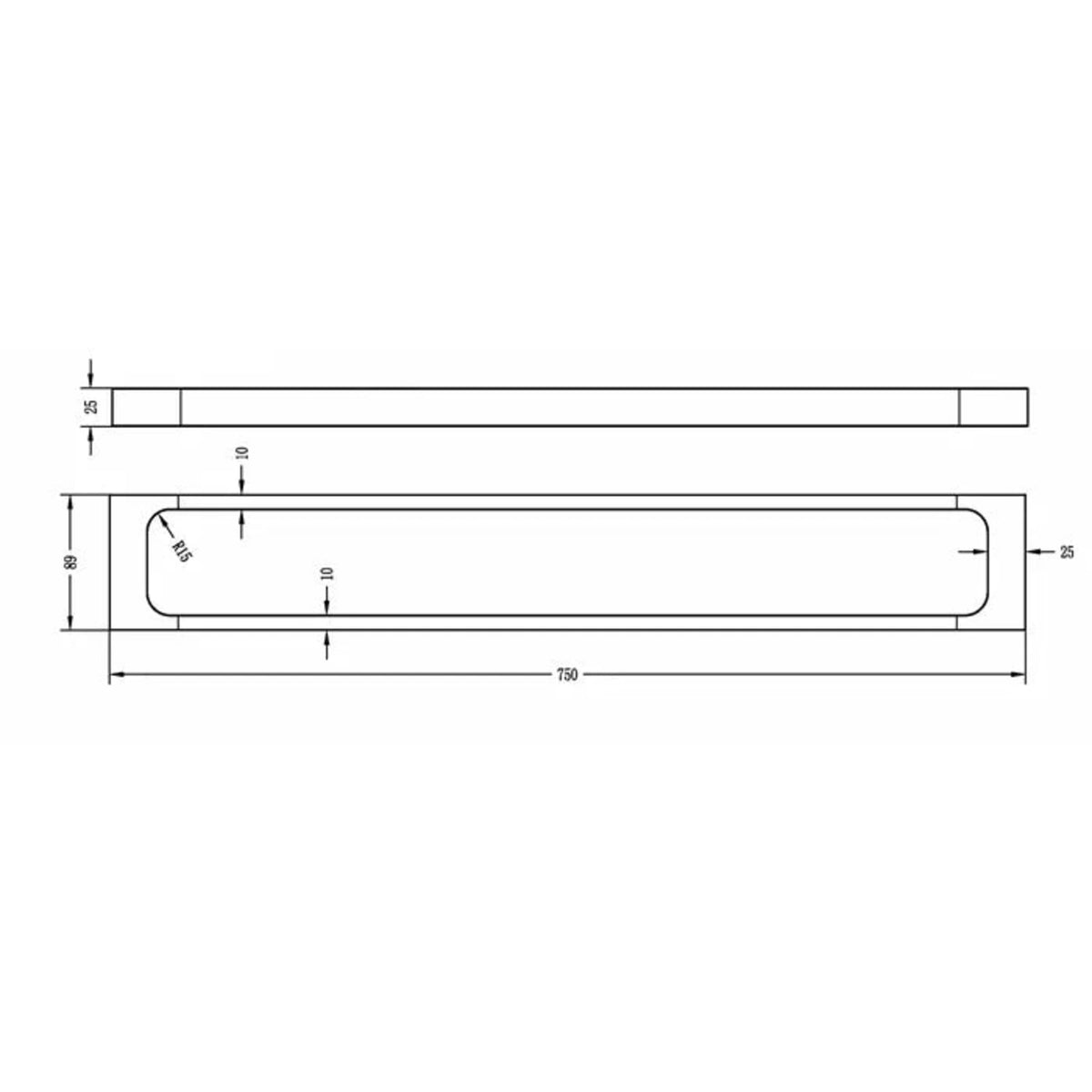 TARAN Chrome Single Towel Rail 750mm