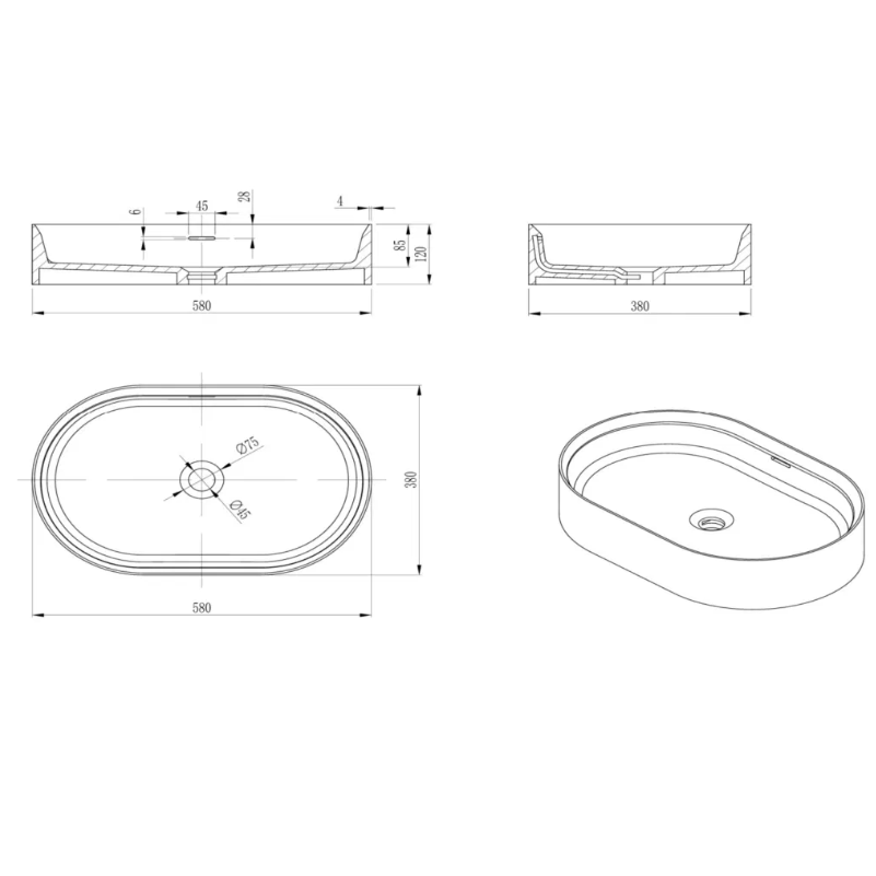 Idra - 580 x 380 x 120mm