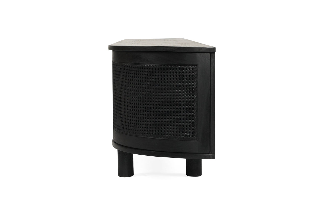 Indigo Whitley Cedar Entertainment Unit – Six Door – Black – Round End 3m