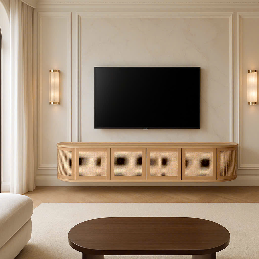Indigo American Oak Entertainment Unit - Wall Mount 3m
