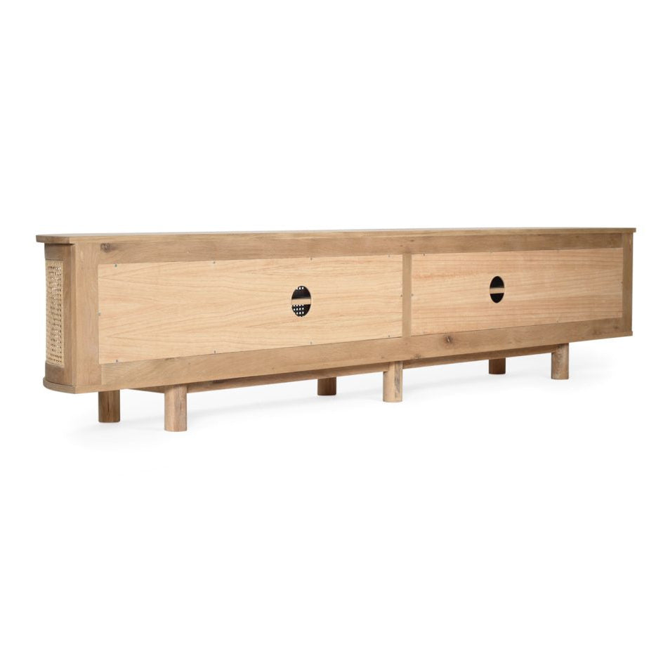 Indigo Entertainment Unit – Six Door – Natural – Round End - 0.6m