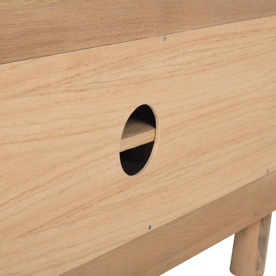 Indigo Entertainment Unit – Six Door – Natural – Round End - 0.6m