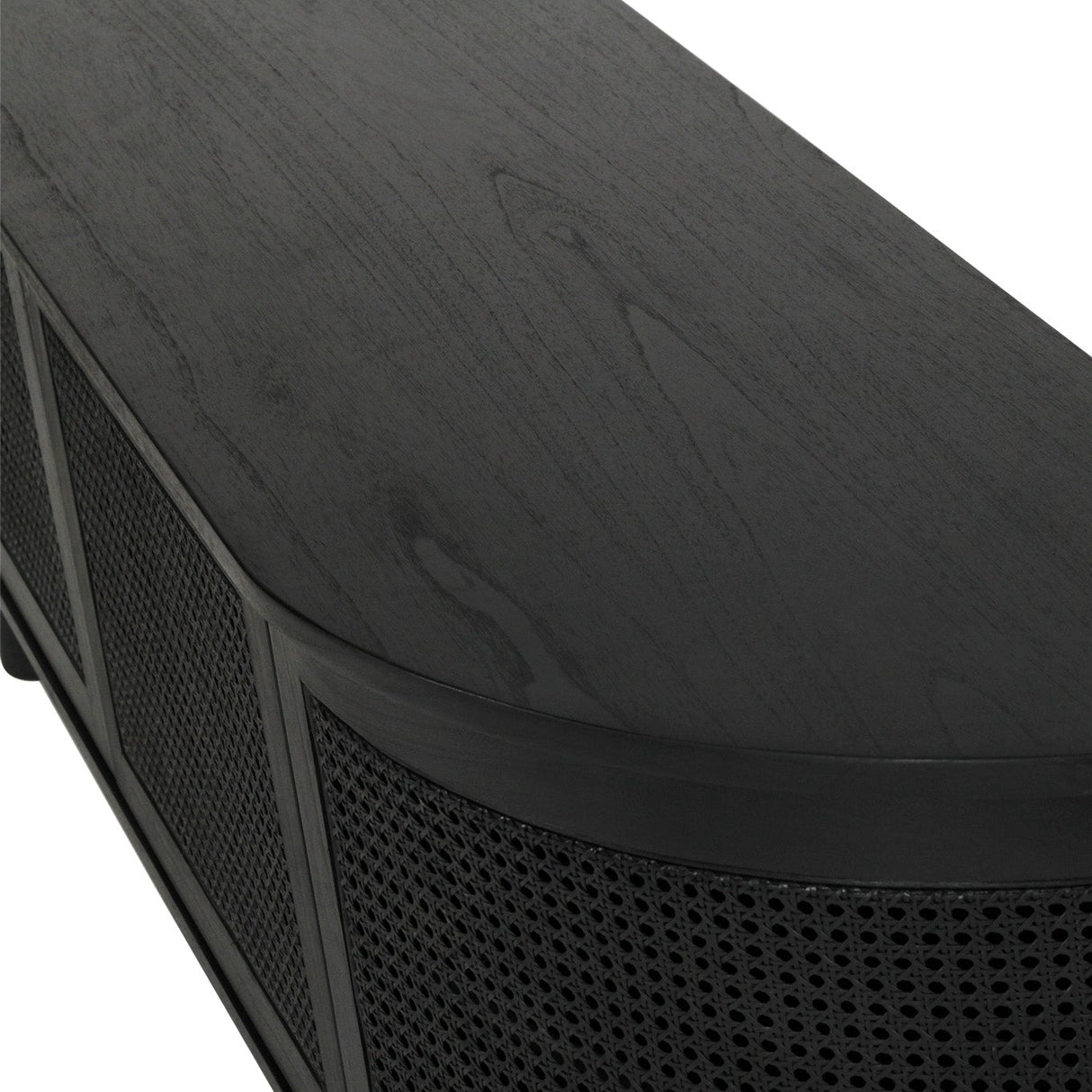 Indigo White Cedar Entertainment Unit – Four Door – Black – Round End 2m