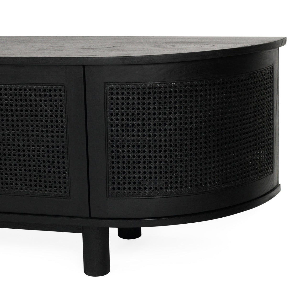 Indigo Whitley Cedar Entertainment Unit – Six Door – Black – Round End 3m