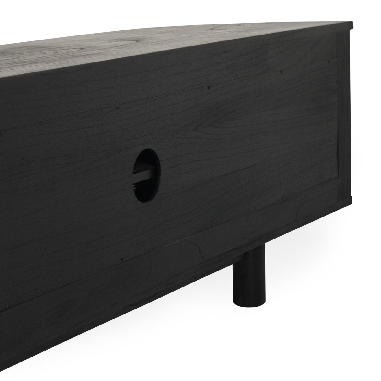 Indigo Whitley Cedar Entertainment Unit – Six Door – Black – Round End 3m