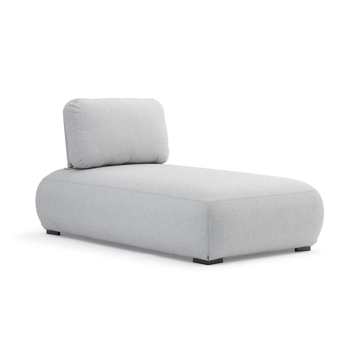 Iowa Outdoor Aluminium Upholstered Chaise Lounge in Charcoal/Light Grey