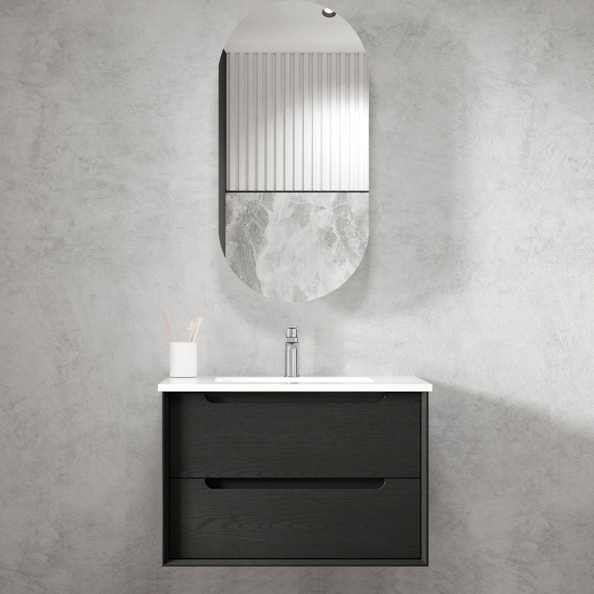 KAKADU Wall Hung Vanity 750mm Black Oak