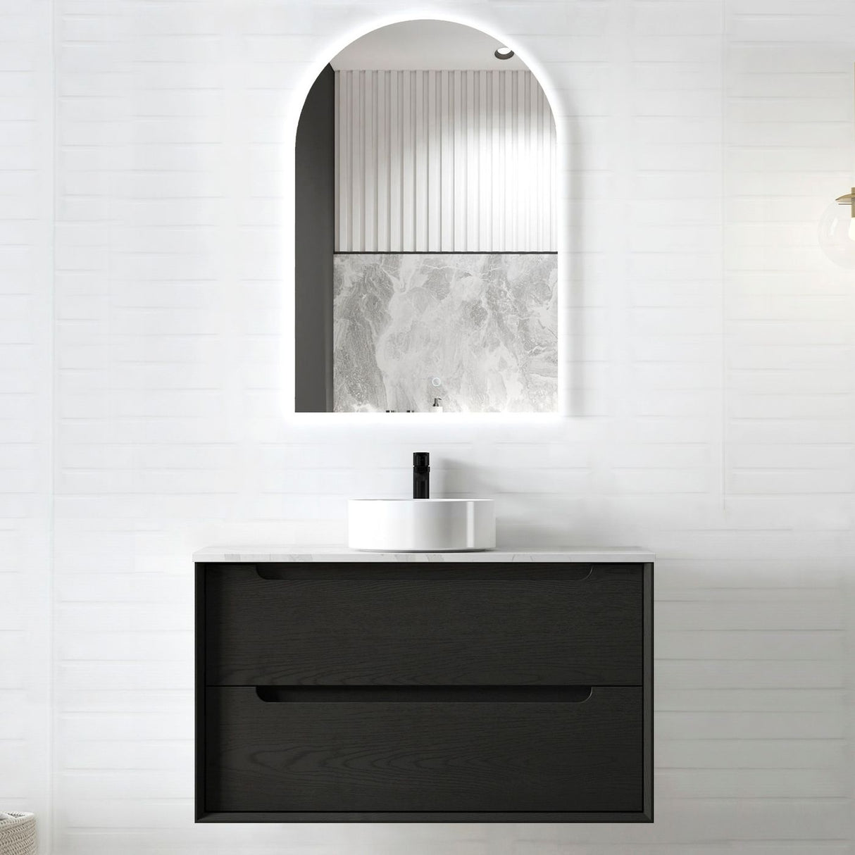 KAKADU Wall Hung Vanity 900mm Black Oak