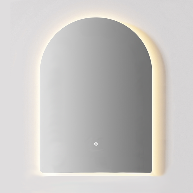 Verona LED Arch Frameless Backlit Mirror With Demister (450x900mm)