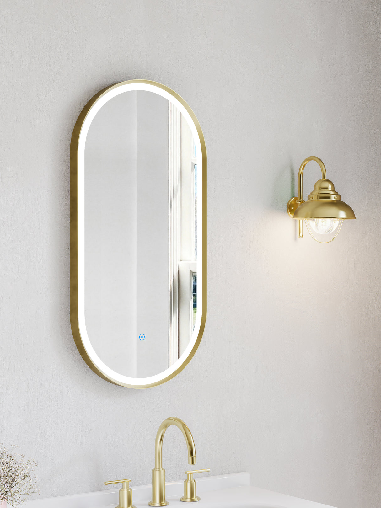 Firenze Oval LED Frosted Mirror (450x900mm)