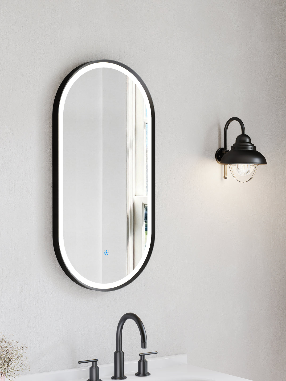 Firenze Oval LED Frosted Mirror (450x900mm)