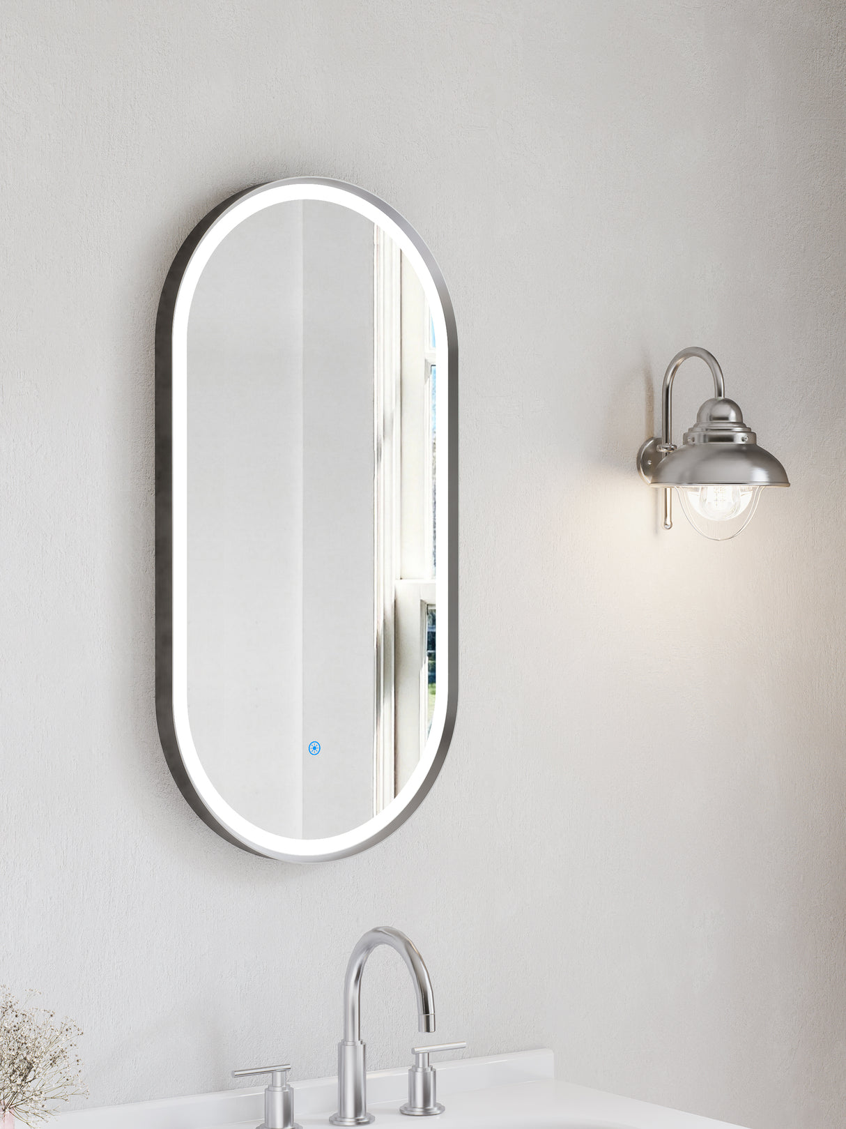 Firenze Oval LED Frosted Mirror (450x900mm)