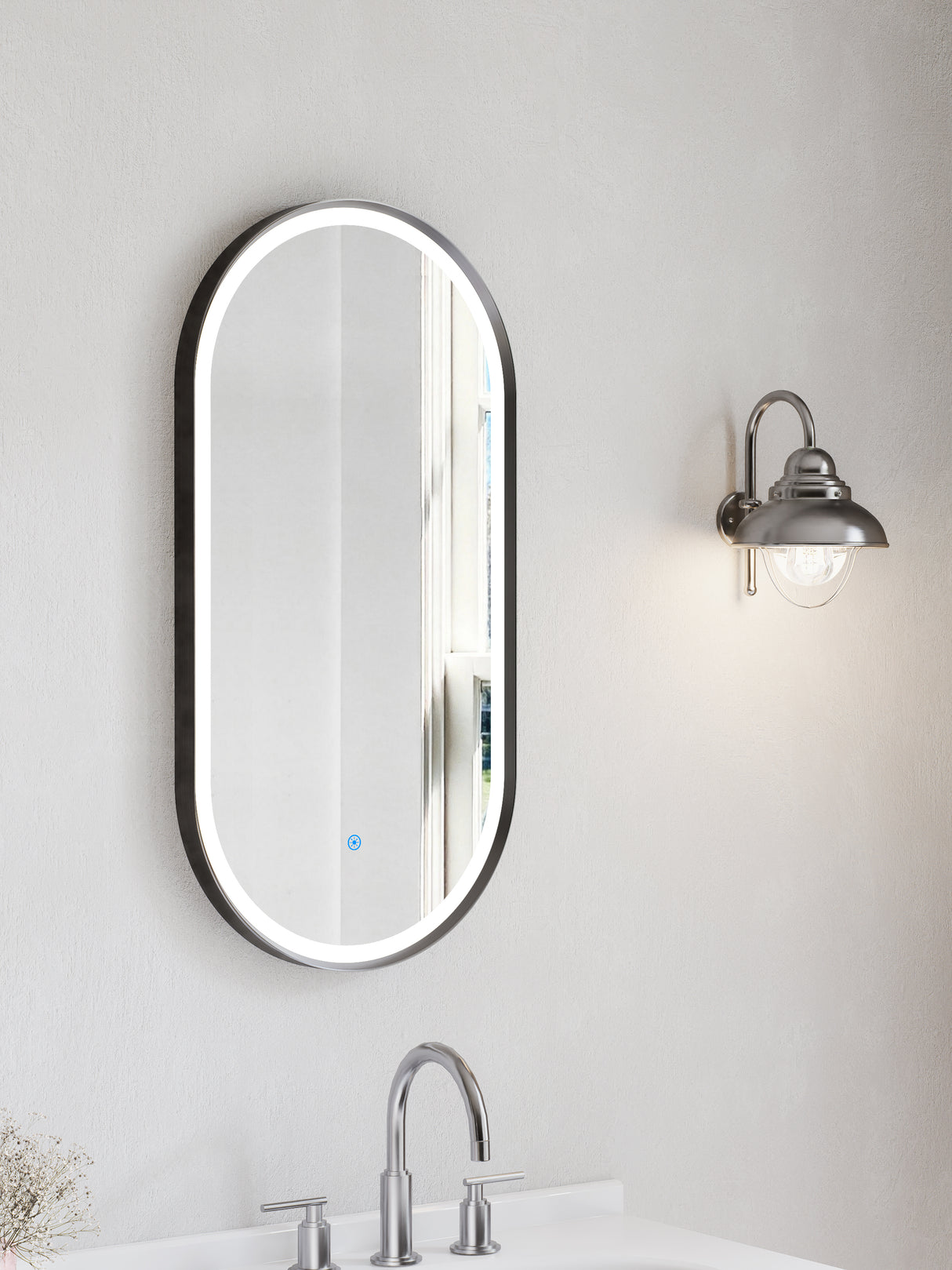 Firenze Oval LED Frosted Mirror (450x900mm)