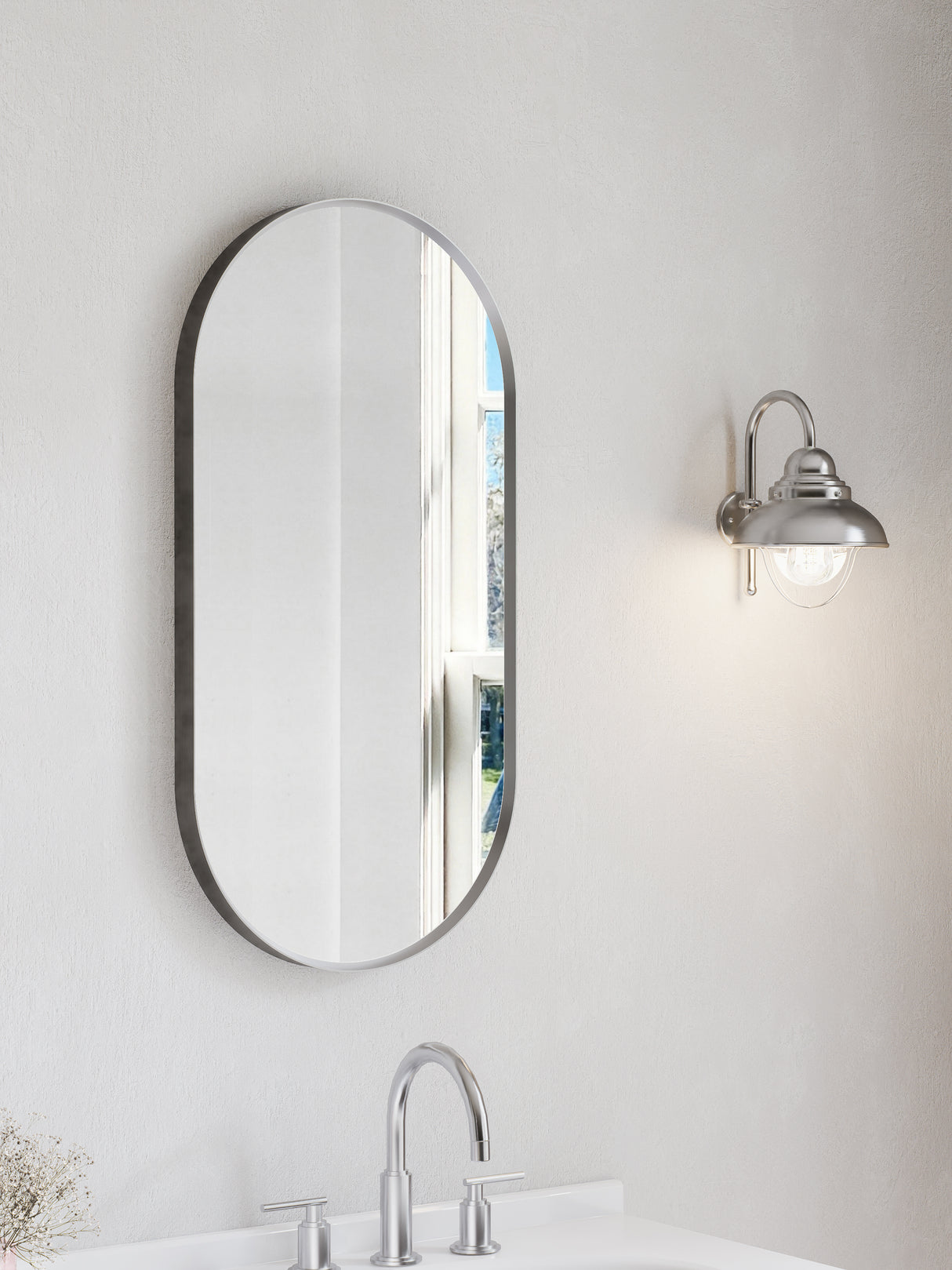 Firenze Oval LED Frosted Mirror (450x900mm)